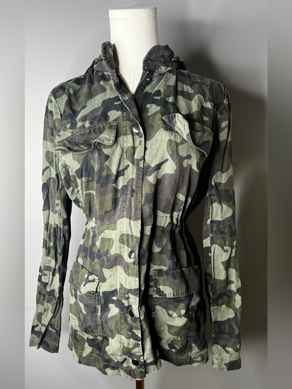 Dear John Women's Green Camoflauge Utility Jacket Size Small